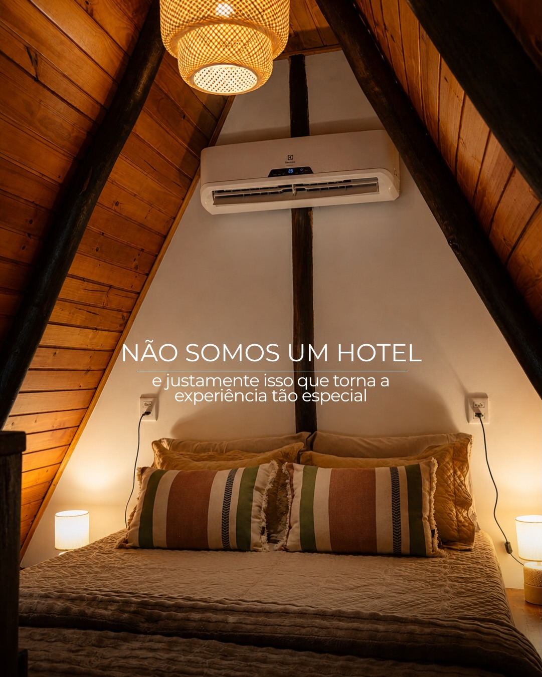 Quarto aconchegante na cabana